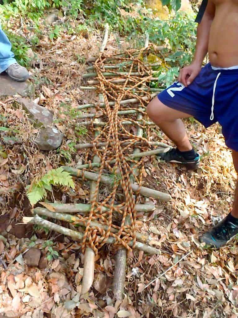 Our Improvised Bush-Stretcher. Canyoning In El Salvador