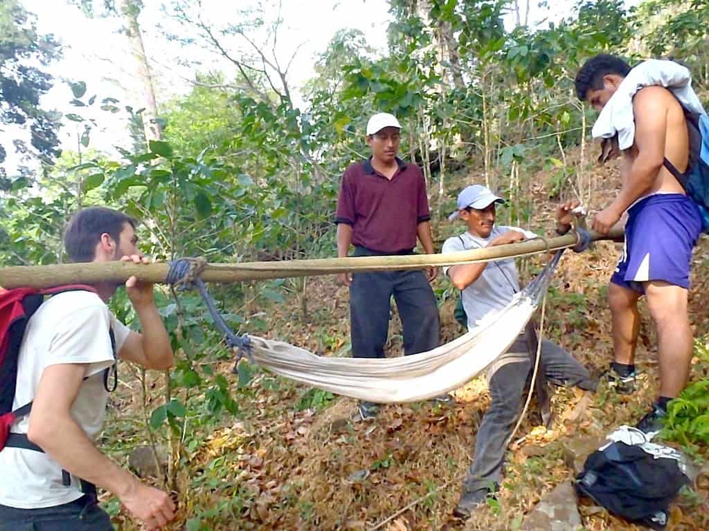 The Hammock Stretcher. Canyoning In El Salvador