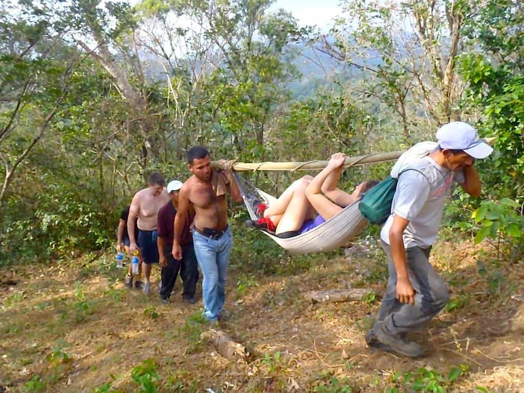 Our Patient Slowly Making Her Way Back To Civilisation. Canyoning In El Salvador