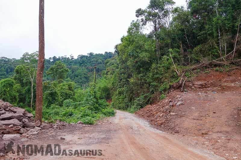 A Narrow Road. Thakhek Loop Motorcycle Scooter Laos