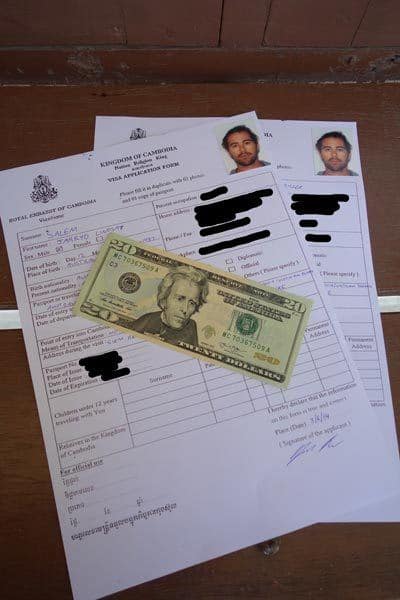 Aapplication Form And Fees Getting Cambodian Visa In Vietntiane