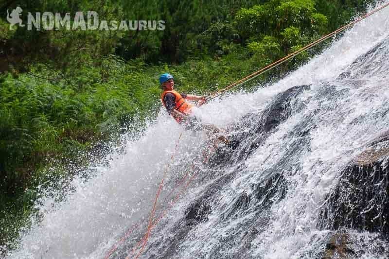 Abseiling Down The Waterfall.