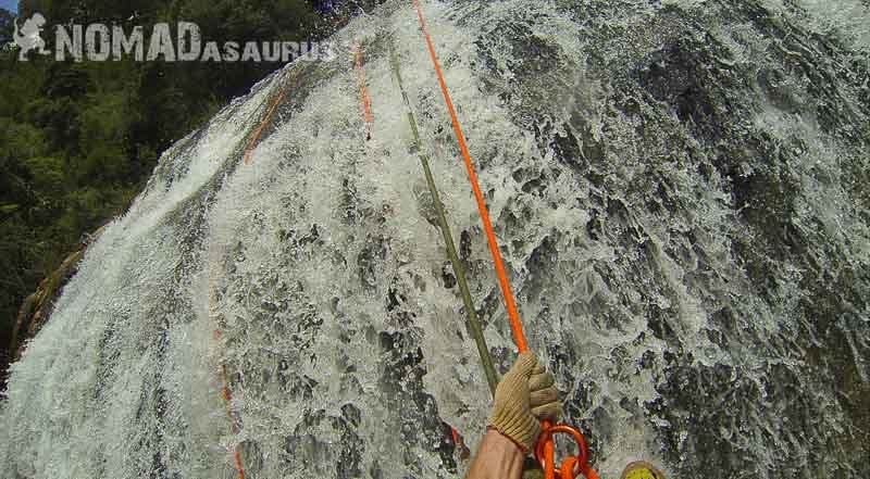 Abseiling Down The Waterfall.