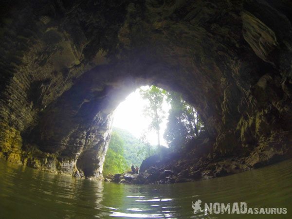 The sentiment equally nosotros left Tan Hoa hamlet in addition to the river nosotros had to traverse early inwards our trek Tu Lan Cave Trekking Tour Photo Essay