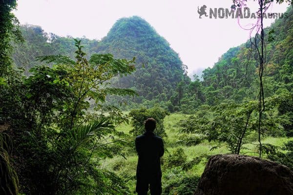 The sentiment equally nosotros left Tan Hoa hamlet in addition to the river nosotros had to traverse early inwards our trek Tu Lan Cave Trekking Tour Photo Essay