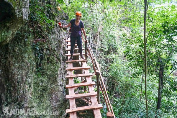 Lesh Ladder Tu Lan Caves Oxalis Expedition 