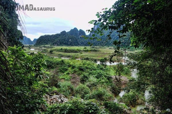 The sentiment equally nosotros left Tan Hoa hamlet in addition to the river nosotros had to traverse early inwards our trek Tu Lan Cave Trekking Tour Photo Essay