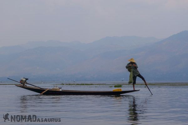 Fisherman Trekking From Kalaw To Inle Lake Myanmar Burma