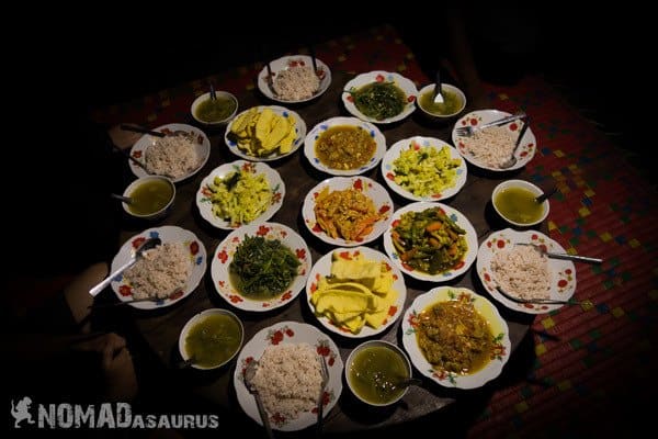 Food Meals Trekking From Kalaw To Inle Lake Myanmar Burma