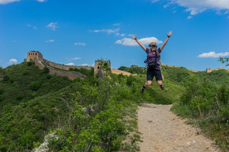 Lesh Jumping Gubeikou Section Camping On The Great Wall Of China