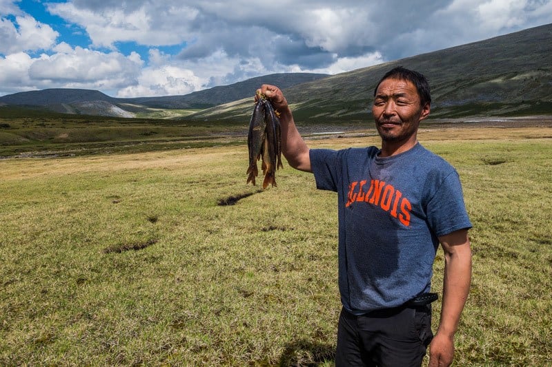 Magsar Fish Tsaatan People Dukha Reindeer Herders Mongolia