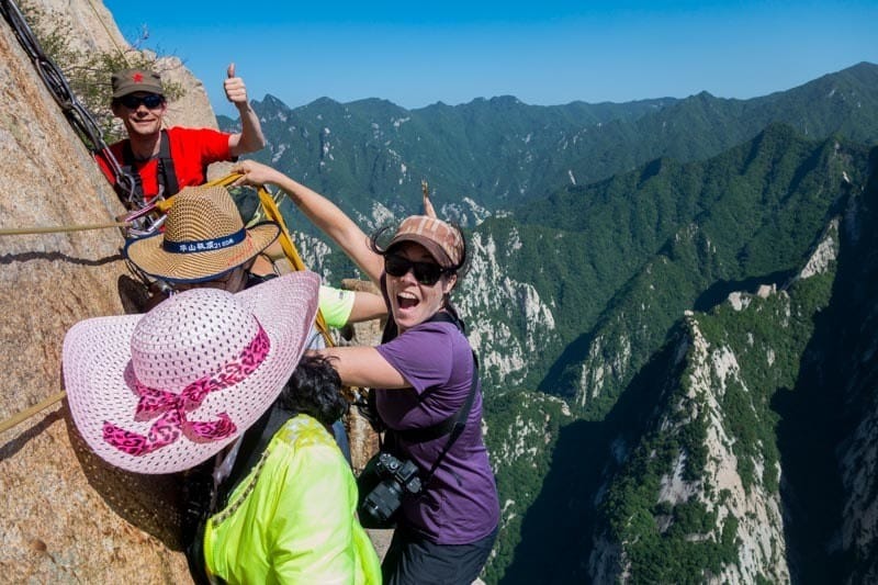 Hanging Off Edge Plank Walk China