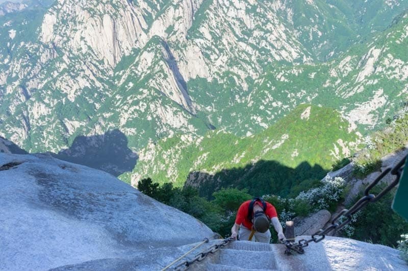 Climbing Down Mount Huashan