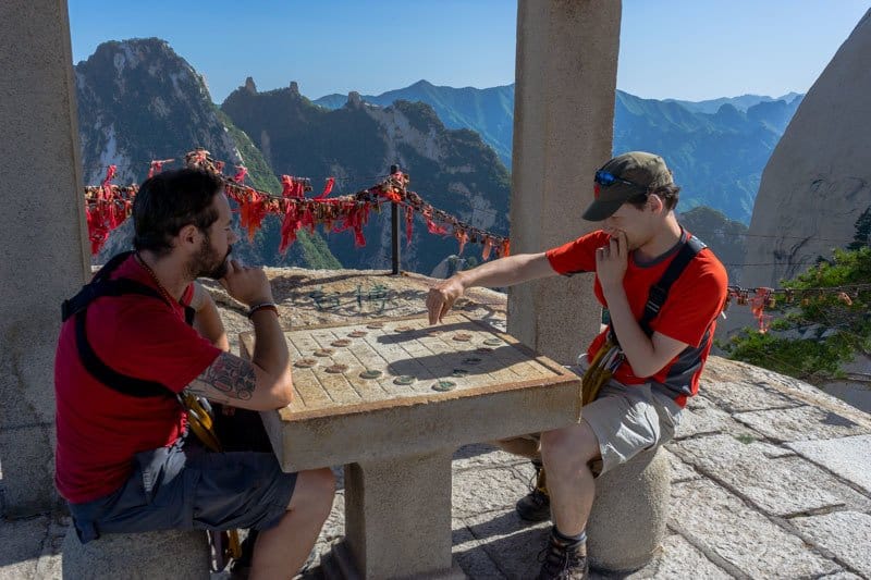 Chess Pavilion Mount Huashan World's Most Dangerous Hike Plank Walk