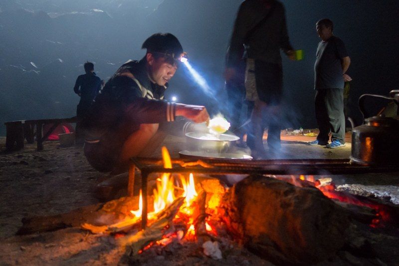 Campfire Cooking Hang Son Doong Photography Tour World's Biggest Cave Vietnam Phong Nha