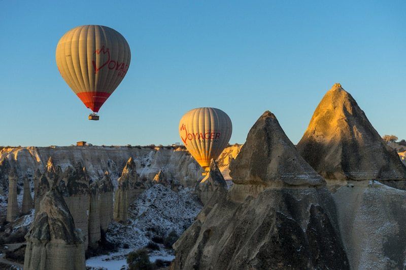 Floating on a gentle breeze high higher upwards the fairy chimneys Flying High In H5N1 Hot Air Balloon In Cappadocia