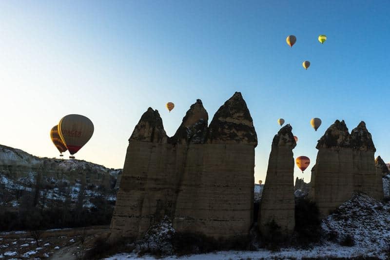 Floating on a gentle breeze high higher upwards the fairy chimneys Flying High In H5N1 Hot Air Balloon In Cappadocia