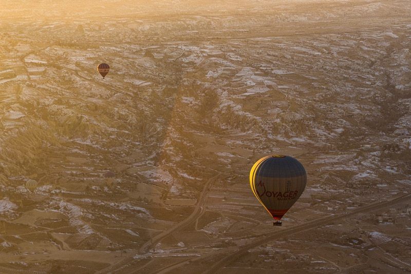 Floating on a gentle breeze high higher upwards the fairy chimneys Flying High In H5N1 Hot Air Balloon In Cappadocia