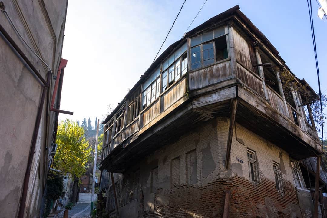 Old Building Street Photography In Tbilisi