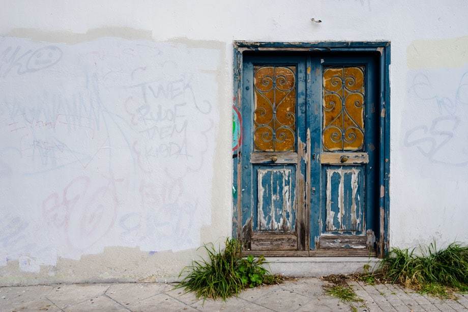 Blue Door Street Scenes Of Athens