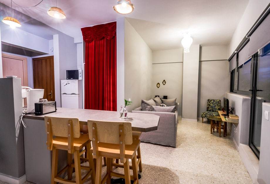 Kitchen Living Room Best Accommodation In Athens Live In Athens Short Stay Apartments