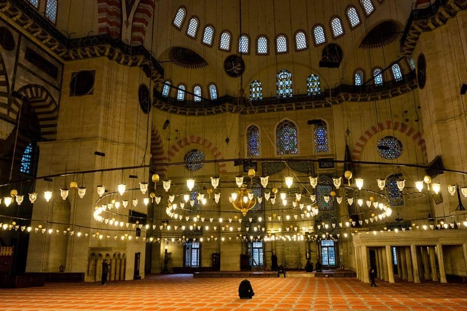 Süleymaniye Mosque Man Praying Istanbul