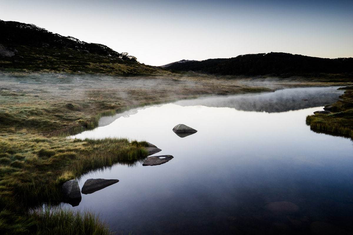 Misty Morning Climbing Mount Kosciuszko