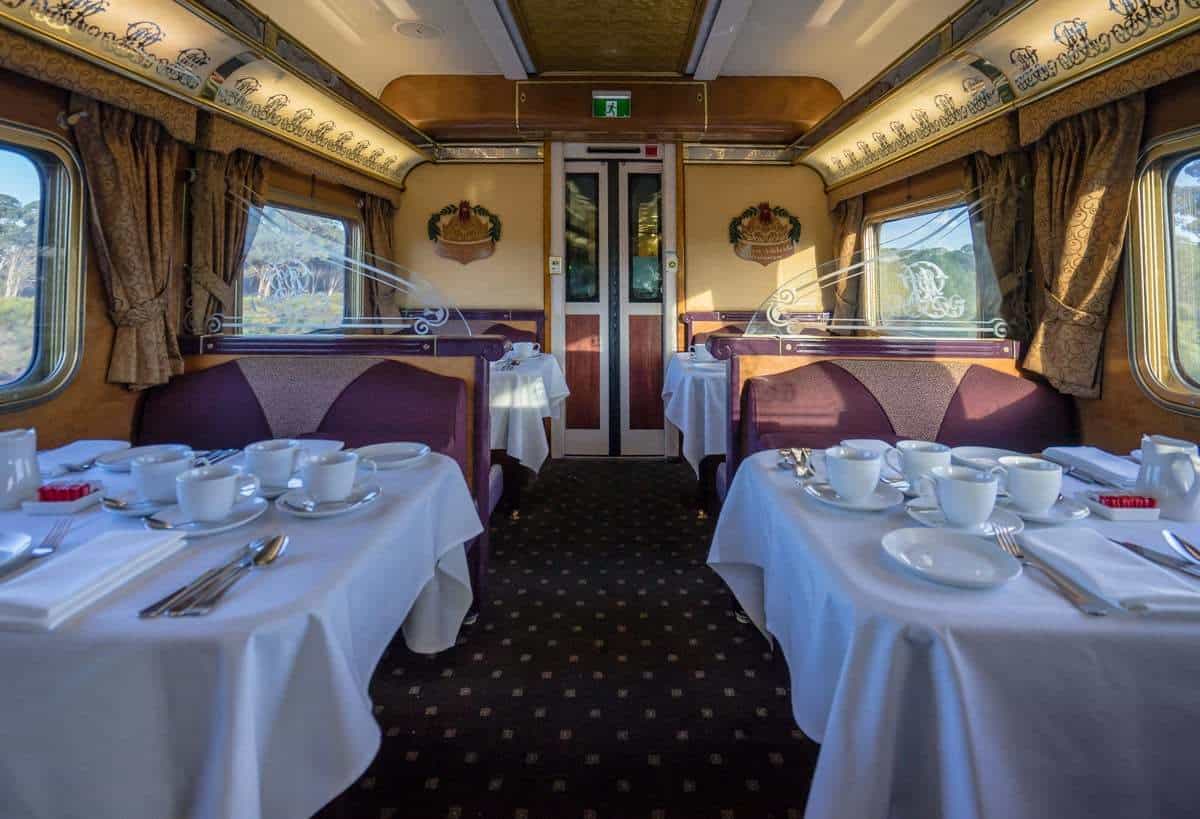 Empty Dining Room Indian Pacific Rail Journey #Journeybeyond