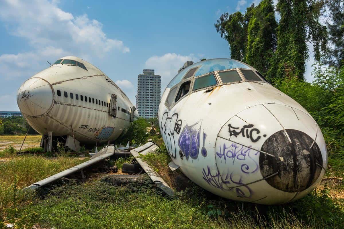 Front On Bangkok's Airplane Graveyard