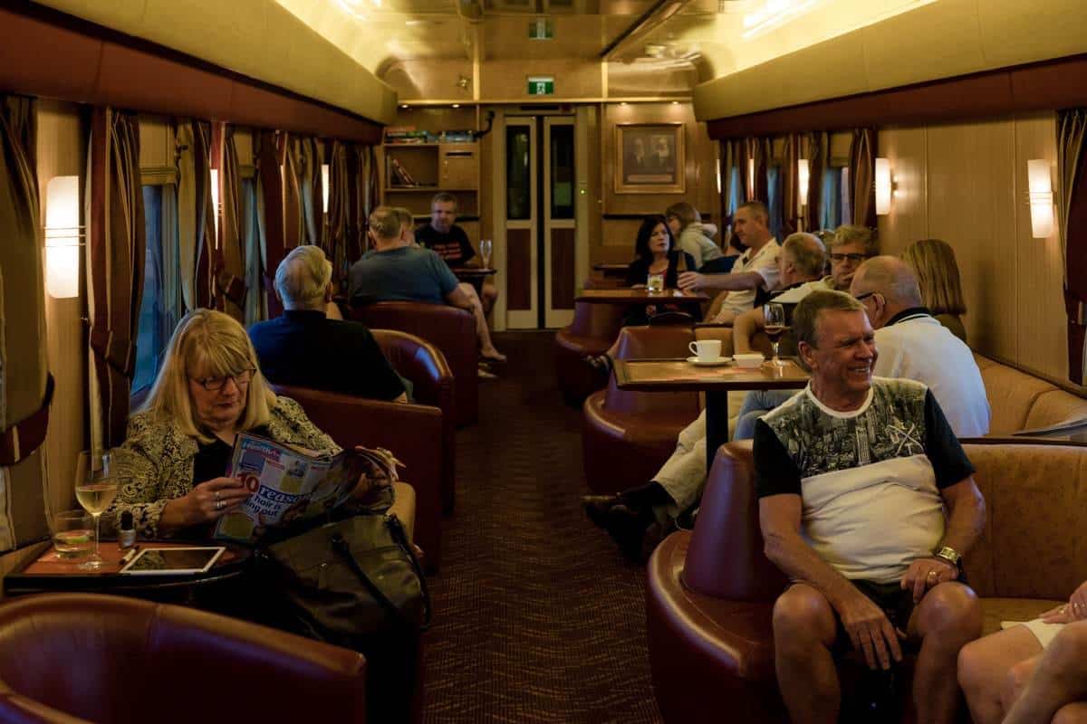 Relaxing In Gold Lounge Indian Pacific Rail Journey #Journeybeyond