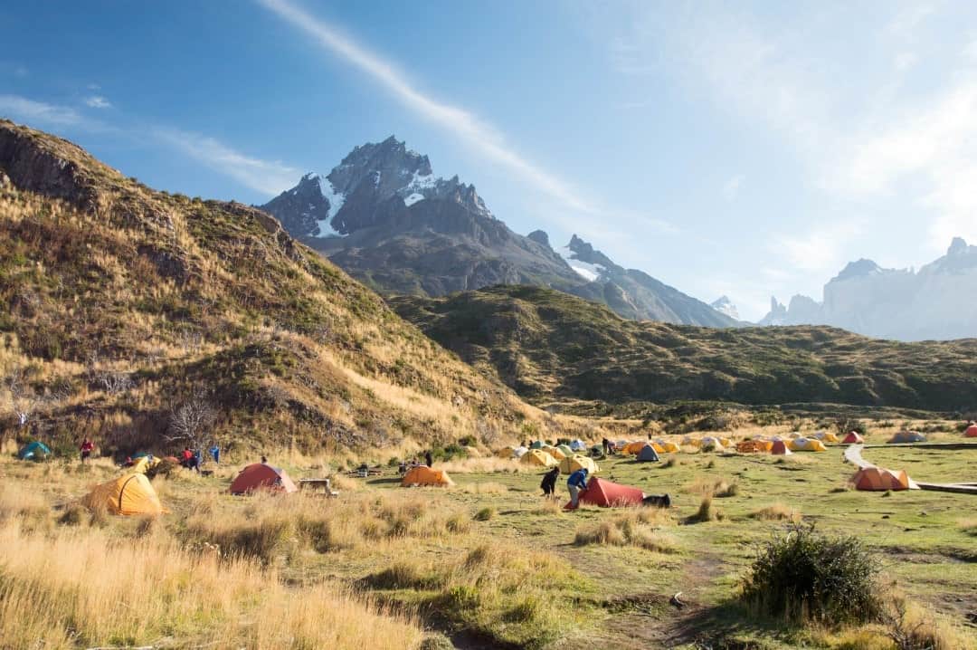 Camping In The Torres Del Paine National Park.
