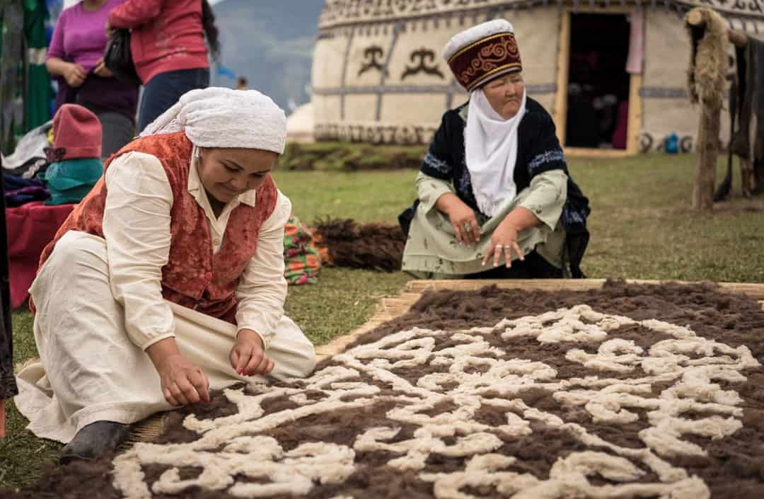 Felt Carpet People Of World Nomad Games Kyrgyzstan