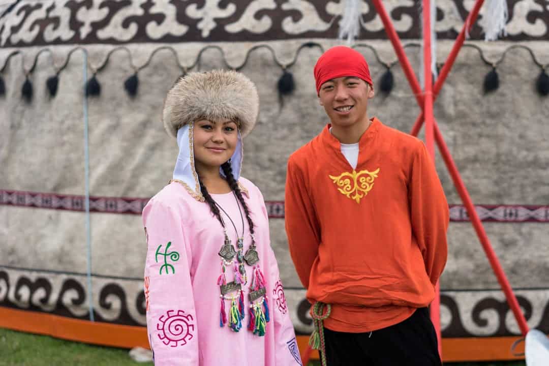 Young Couple People Of World Nomad Games Kyrgyzstan