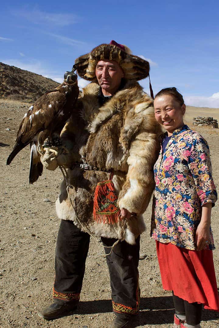 Aisholpan Parents Mongolian Golden Eagle Festival