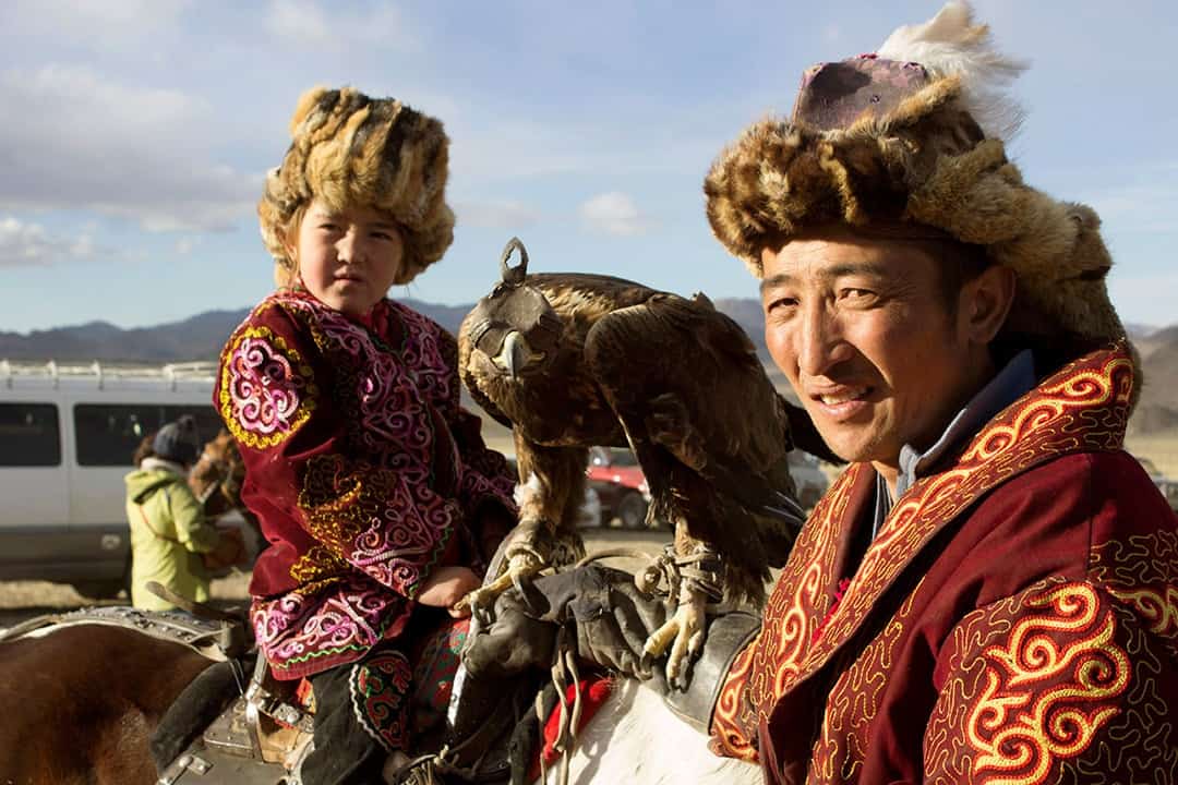 Family Mongolian Golden Eagle Festival