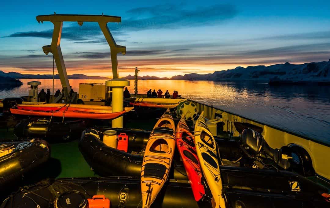 Kayaking Antarctica One Ocean Expeditions Sunset