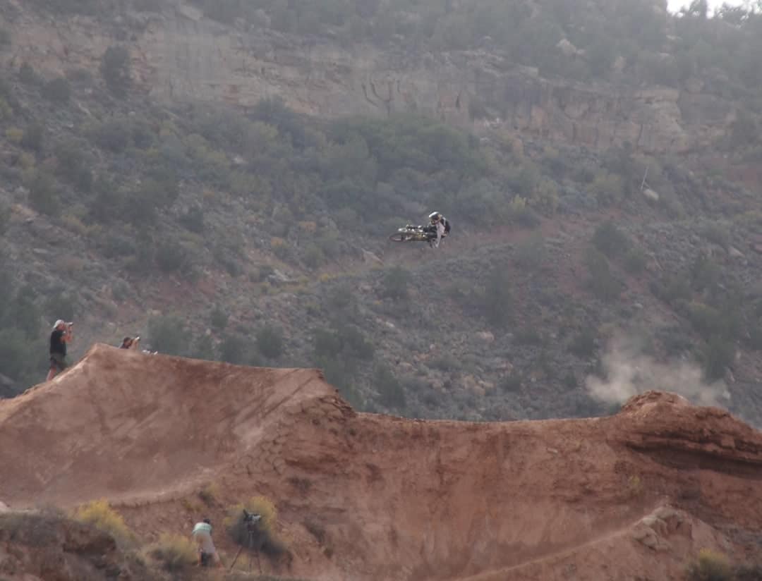 A Rider Attacks The Course At The Redbull Rampage