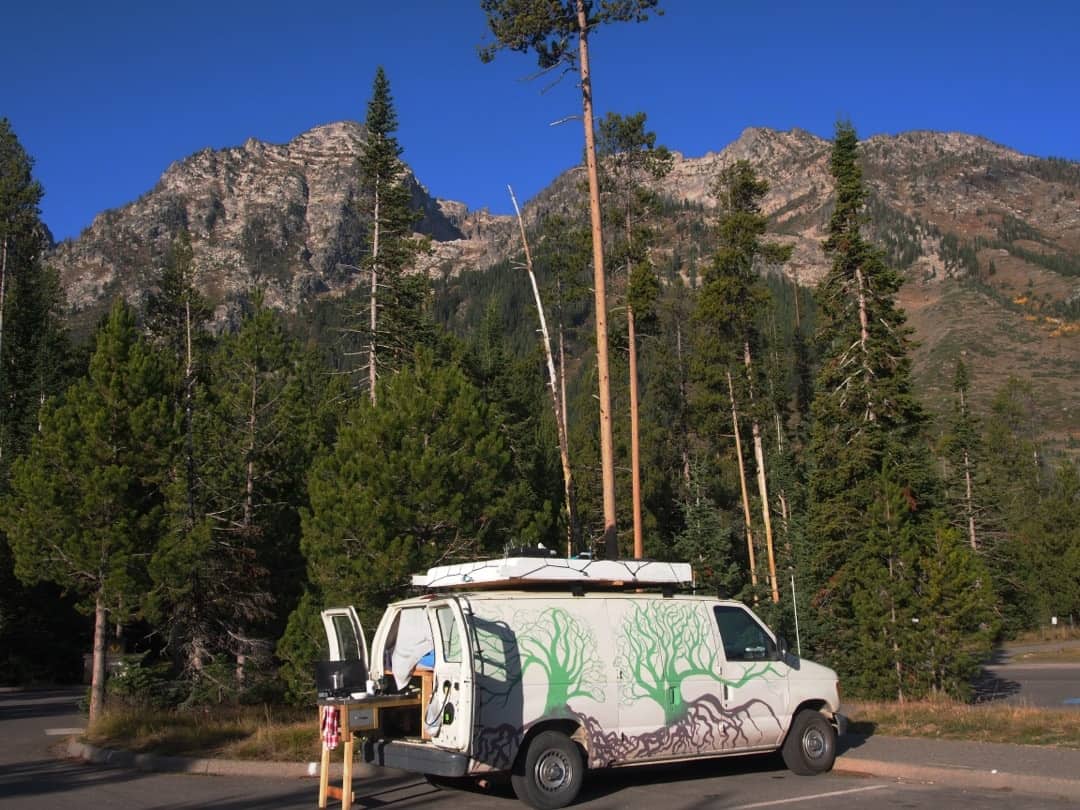 The General Stealth Camped At A Trailhead In Grand Teton National Park Wyoming