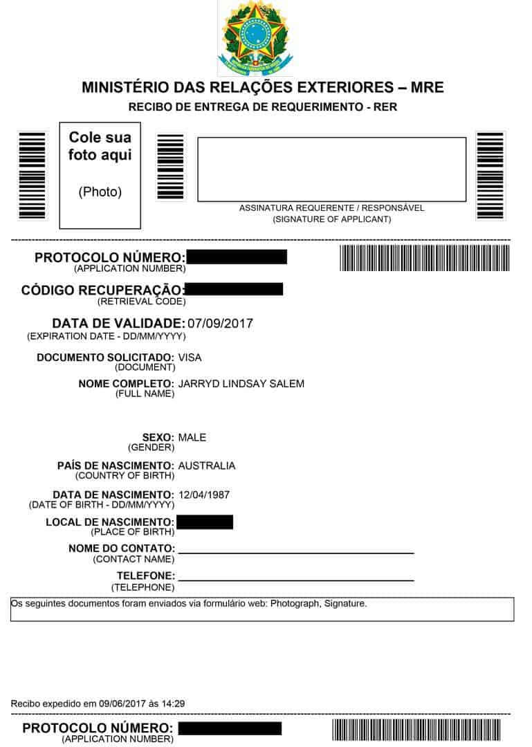 Application Form Brazil Visa In Buenos Aires