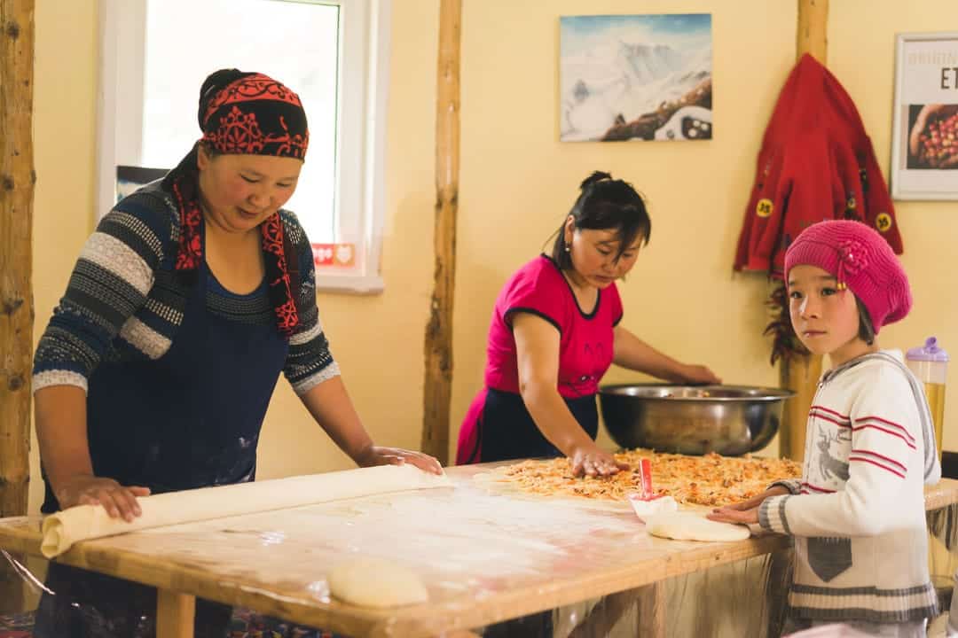 Ladies Cooking Jyrgalan Village Kyrgyzstan