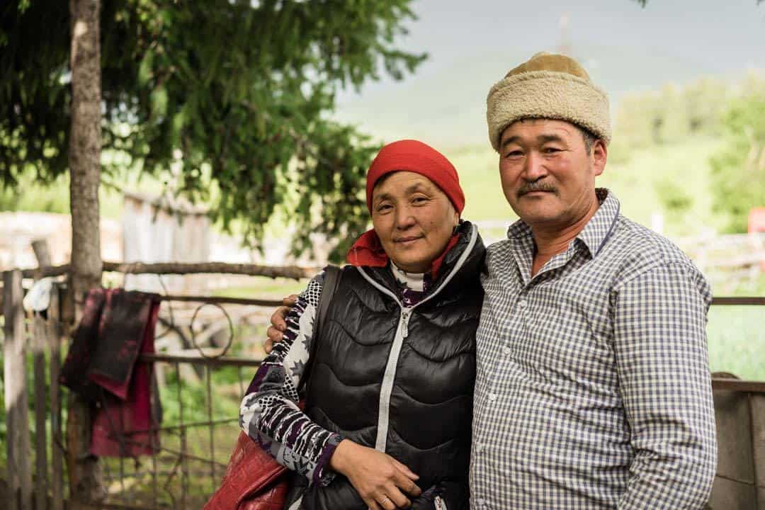 Old Couple Jyrgalan Village Kyrgyzstan