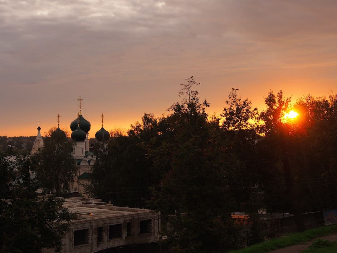 Sunset Over A Church In Kostroma, Russia