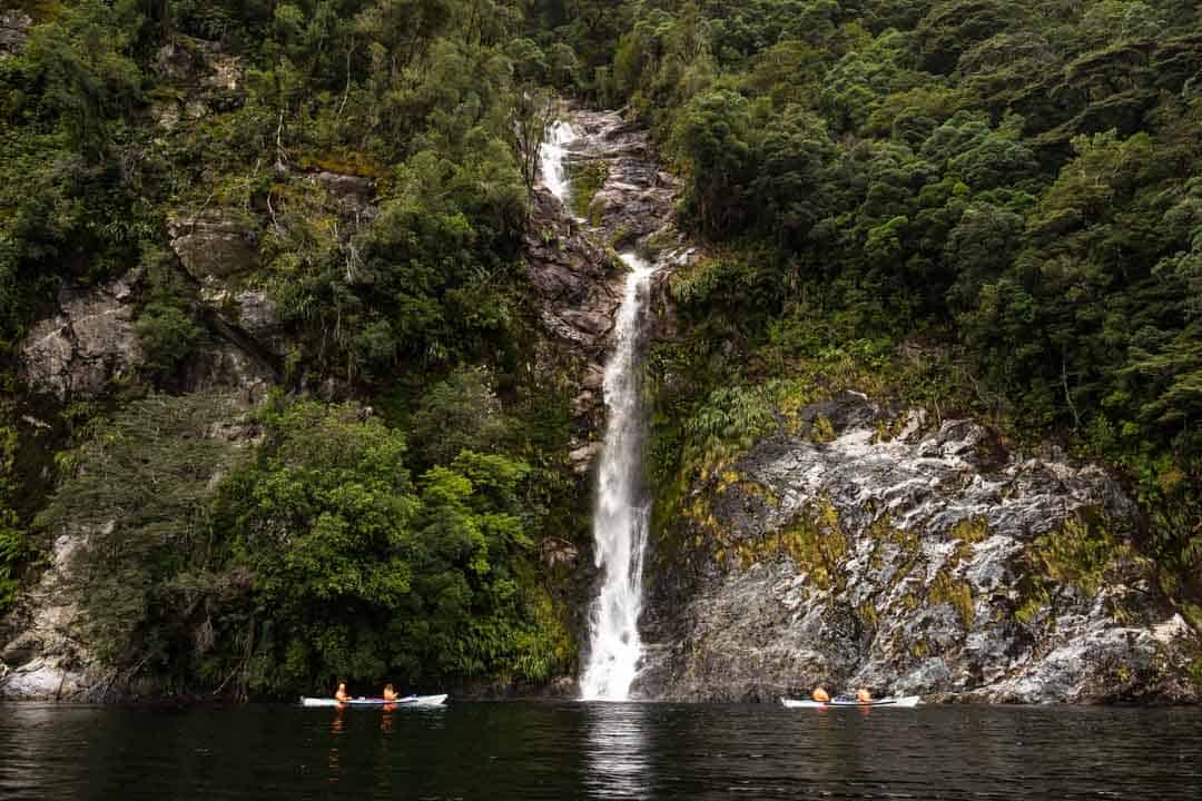 Kayaking Waterfalls Doubtful Sound