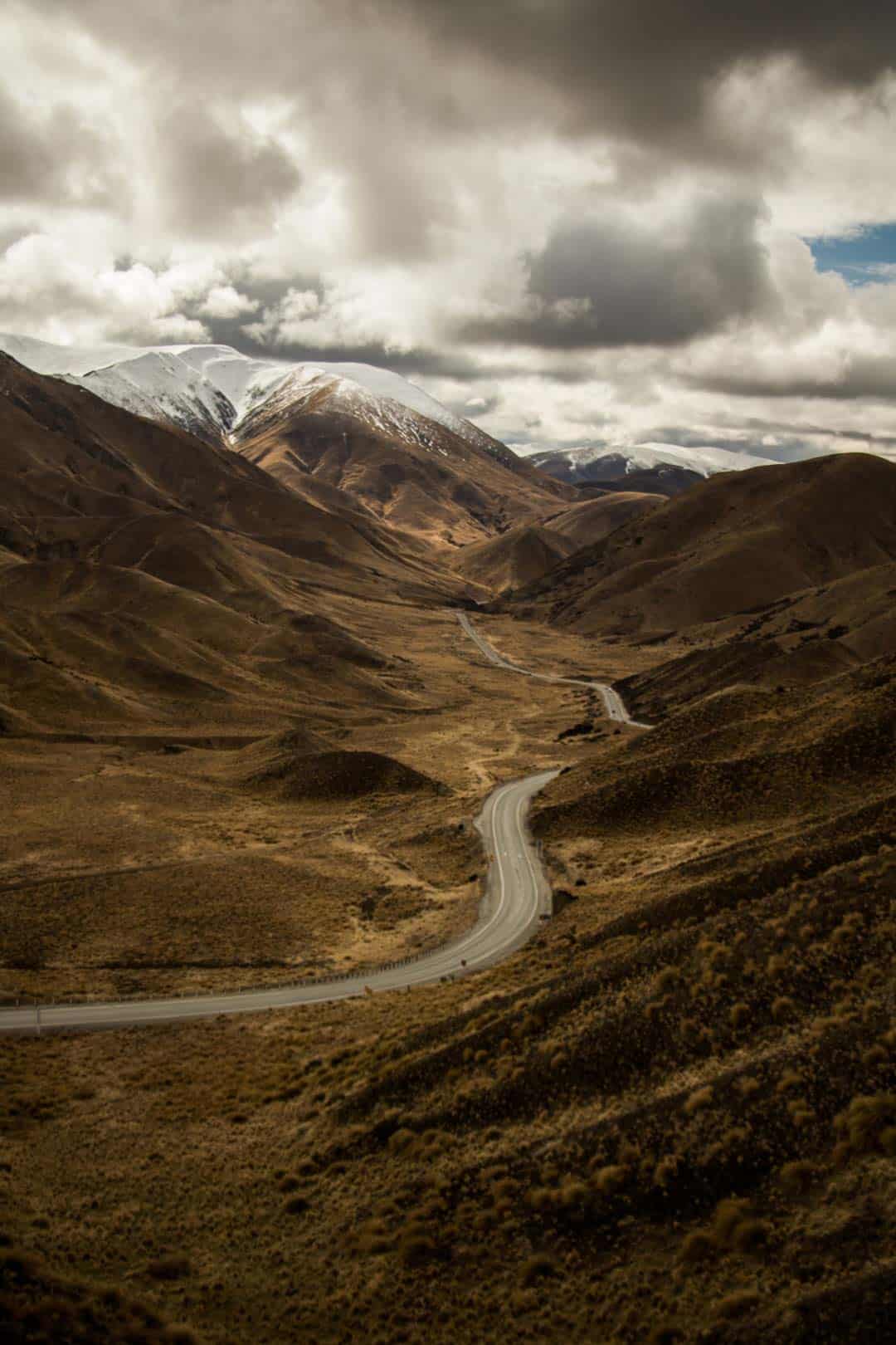 Lindis Pass New Zealand South Island Winter