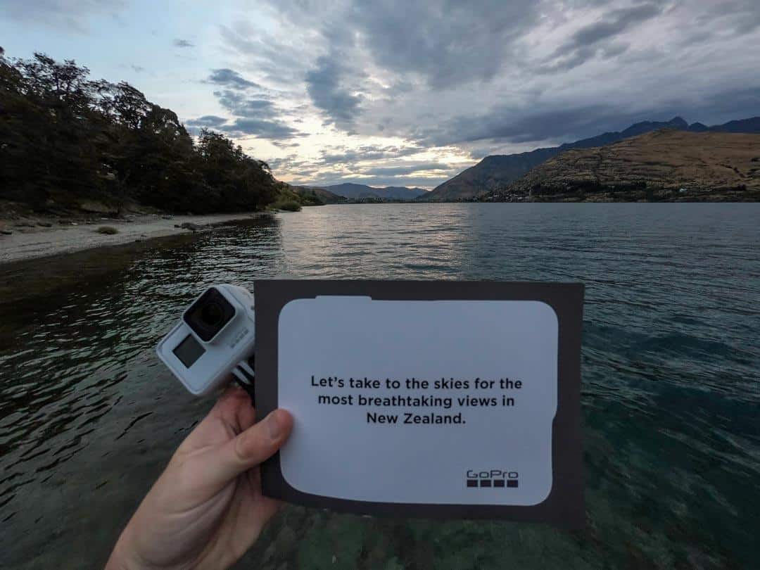 Black Dusk White express edition photographic television camera past times going on an international trip to a clandestine loc GoPro HERO7 Black Dusk White Launch inwards Queenstown, New Zealand