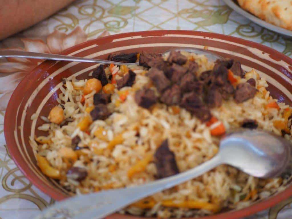 Eating Plov In Tashkent