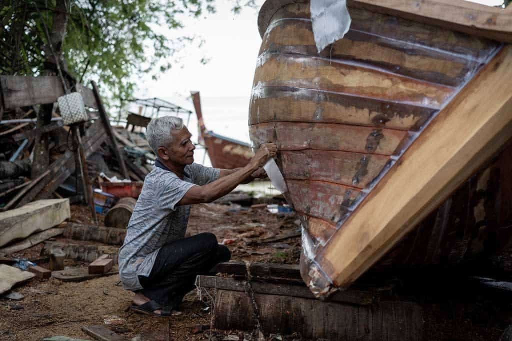 Man Building Boat