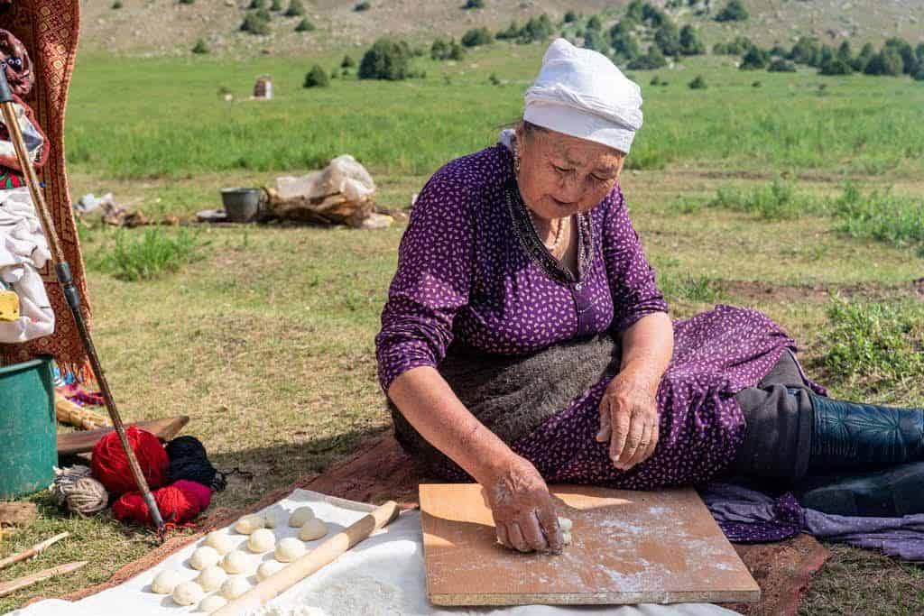 Baking Bread Sary Mogol Kyrgyzstan