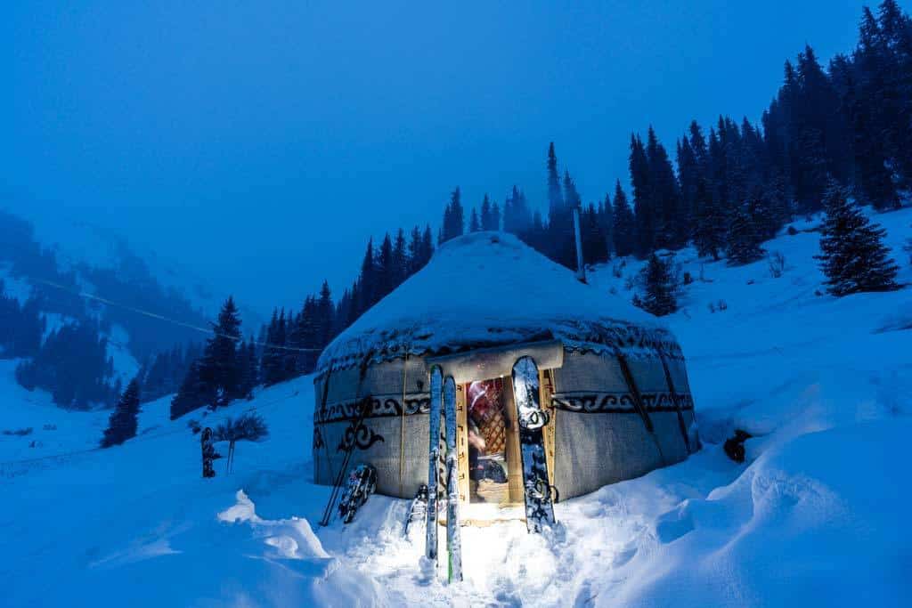 Boz Uchuk Yurt Camp In Winter