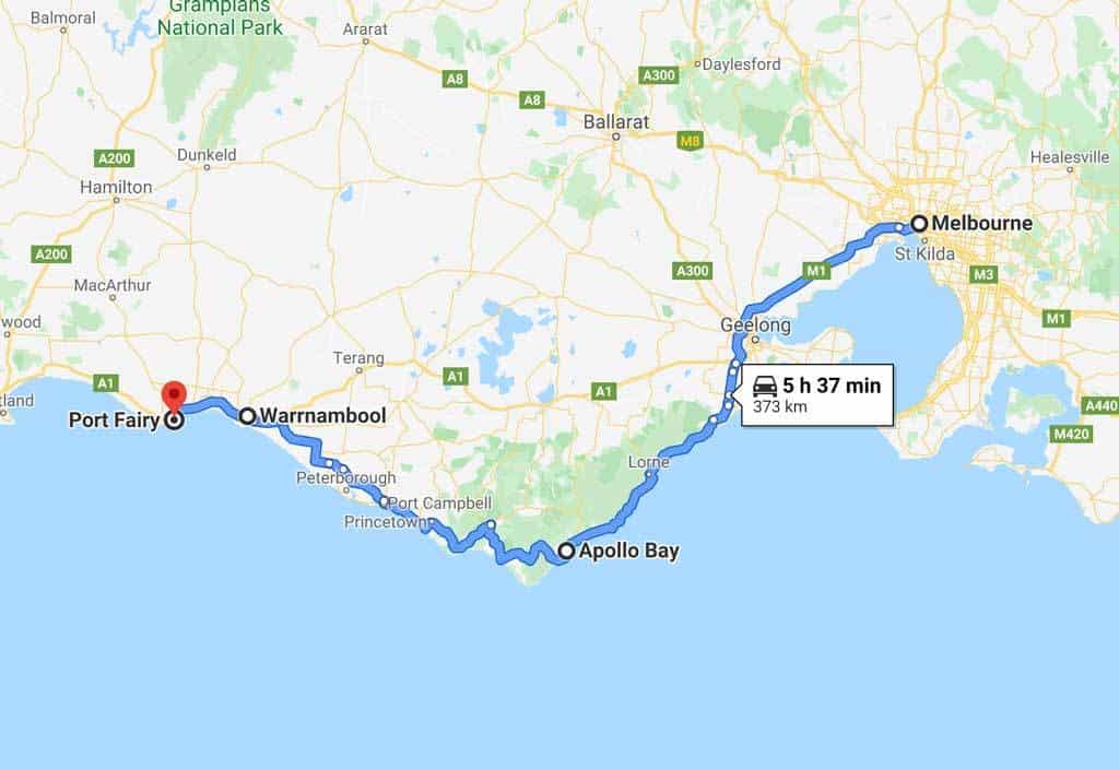 Great Ocean Road Drive Reiseroute